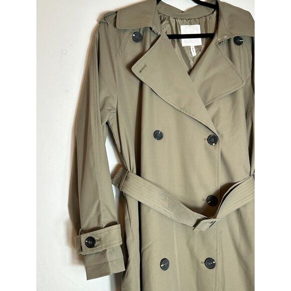 AVEC LES FILLES City Relaxed Water Resistant Belted Trench Coat Size L NWT! - Picture 6 of 11